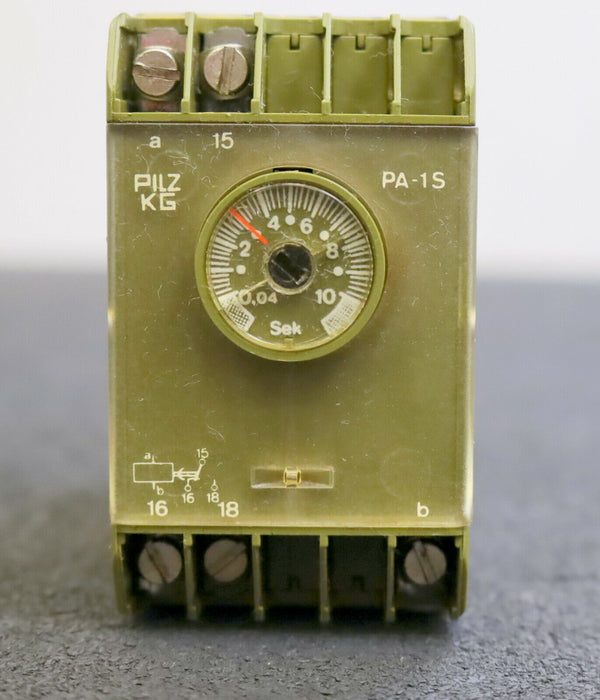 PILZ Zeitrelais PA-1S Art.Nr. 445350 PA-1S/10/110V~/1u T = 0,04-10sec. gebraucht