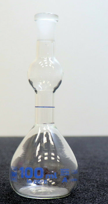 WINZER 6 Stück Glasmesskolben 100ml DIN 12664 A In 20°C mit Kern 14/23