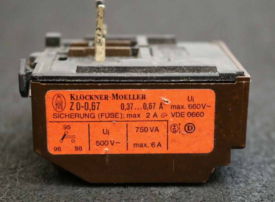 KLÖCKNER-MOELLER Motorschutzschalter Z0-0,67 0,37-0,67A unbenutzt