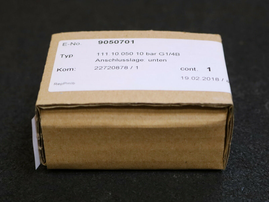 WIKA Manometer 111.10.005 10bar G 1/4" B Ø 50mm Cl. 2.5 unbenutzt in OVP