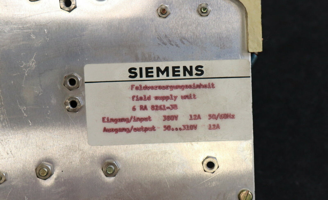 SIEMENS SINUMERIK Feldversorgungseinheit 6RA8261-3B Eingang 380V 12A 50/60Hz