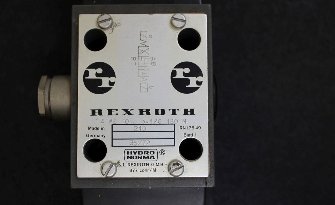 REXROTH Magnetventil 4/3-Wegeventil 4WE10J3X/G180N DN10 PN 0-315bar 180VDC