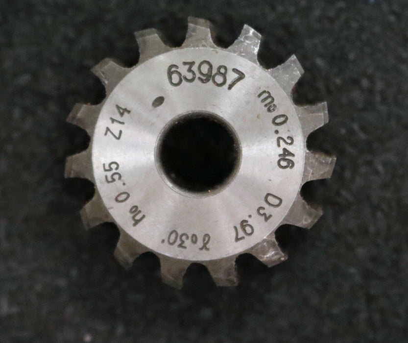 MIKRON Vollstahl-Wälzfräser No. 63987 m= 0,246 ho= 0,55 D3,97 - Ø30x10xØ8mm