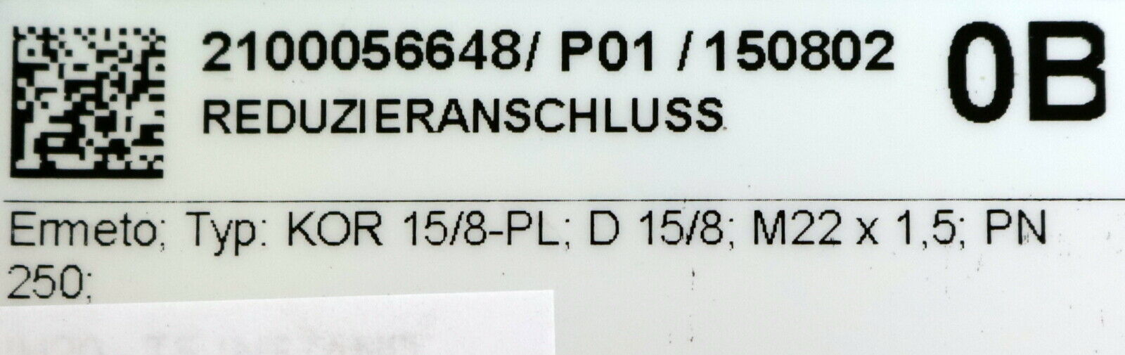 ERMETO 3x Konus-Reduzieranschluss KOR15/8-PL Stahl verzinkt Mutter M22x1,5 PN250