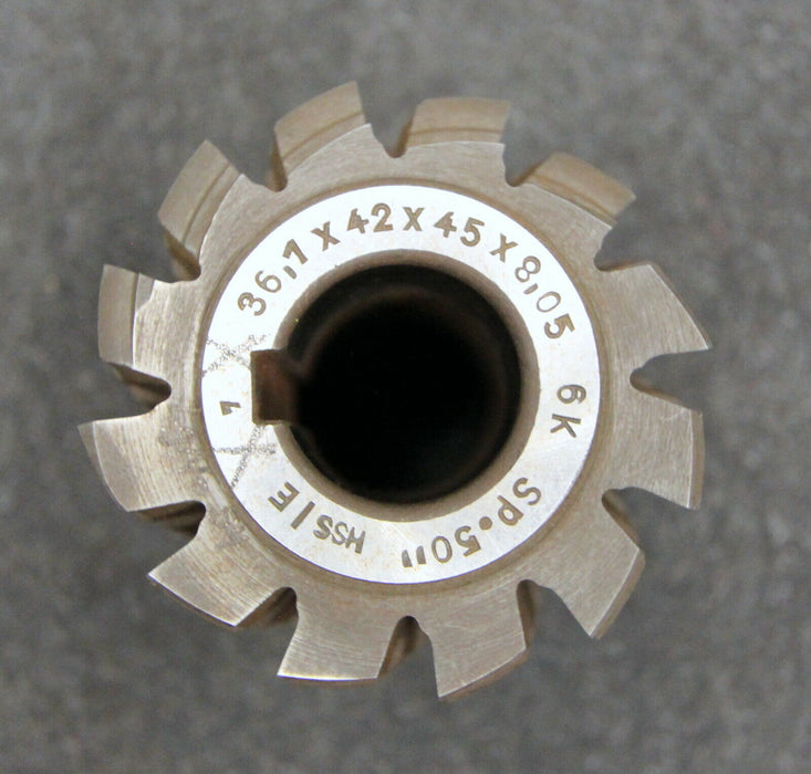 KLINGELNBERG Keilwellenwälzfräser spline hob 6 Keile 36,1 x 42 x 45 x 8,05