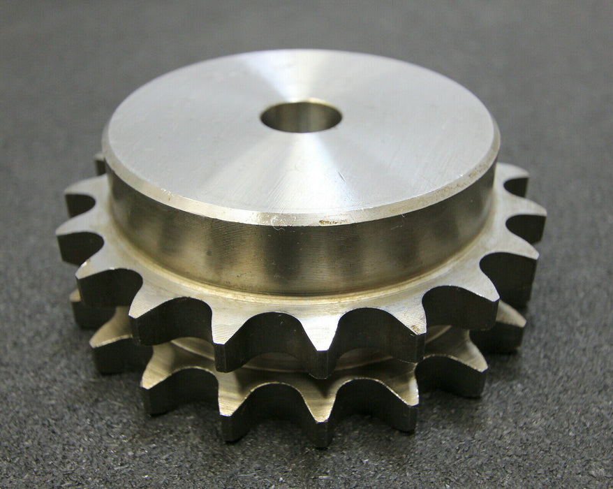 Zweifach-Kettenradscheibe mit einseitiger Nabe ZRS Teilung 3/4"x7/16" Z= 19