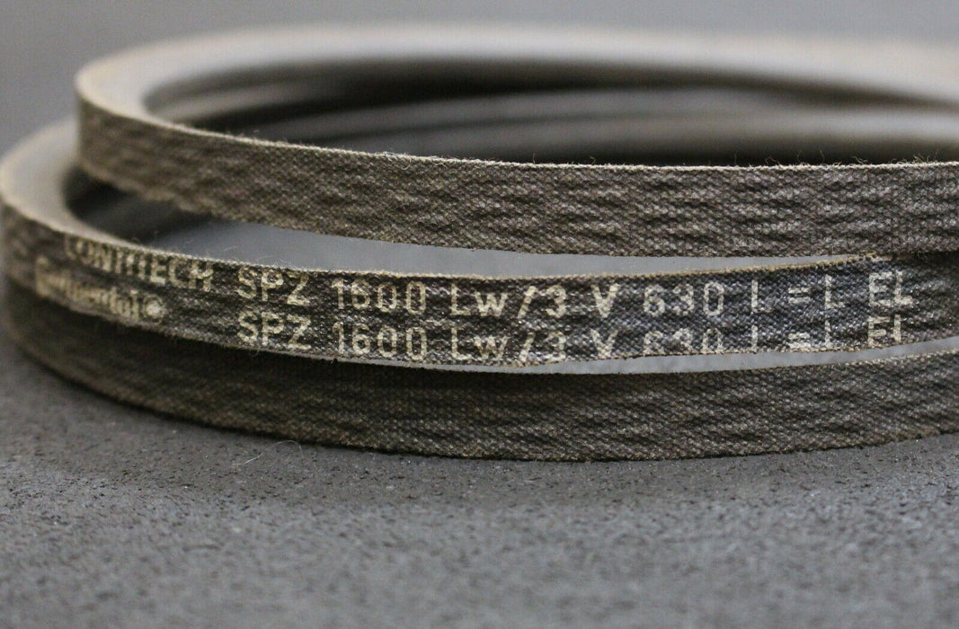 CONTINENTAL 2 Stück Keilriemen SPZ 1600Lw 3V 630 L=L EL - unbenutzt