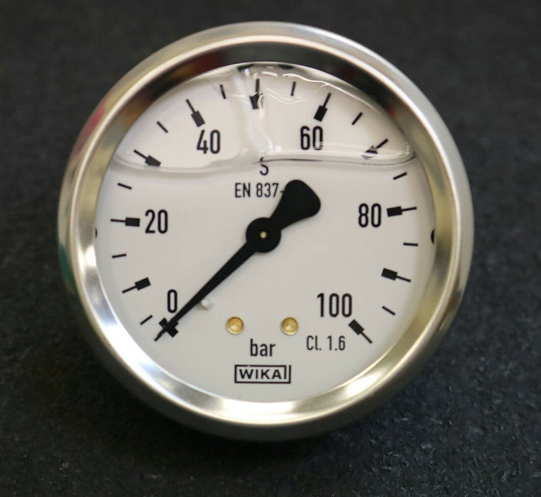 WIKA Manometer pressure gauge 0-100bar waagrecht Anschlussgewinde G1/4“