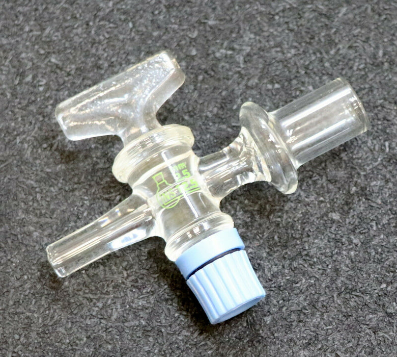 kurzer Einweg-Kegelhahn aus Borsilikatglas NS 12,5 2,5mm Gesamtlänge 80mm