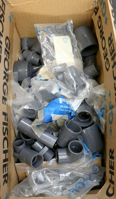 GF GEORG FISCHER Konvolut an GF-Teilen Durchmesser 5-30mm Flanschmuffen, Winkel