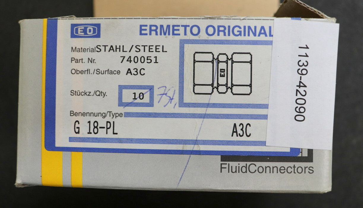 ERMETO 7 Stück gerader Einschraubstutzen G18-PL-A3C  Stahl A3C verzinkt