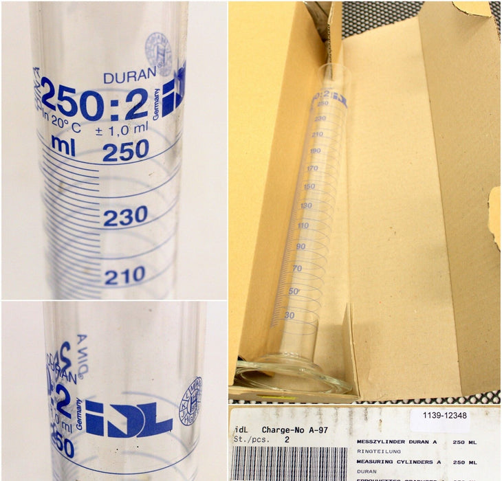 IDL Messzylinder mit Sechskant-Kunststoff-Fuß - 250:2,0ml - 2 Stück