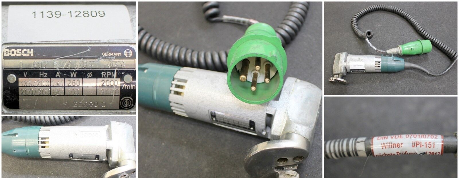 BOSCH Blechschere Knabber Nibbler bis 2mm Typ 0602506104-400W-1,66A-200V-200Hz