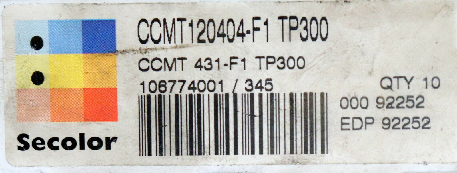 SECO 9 Stück Wendeplatten CCMT120404-F1 TP300 QTY10