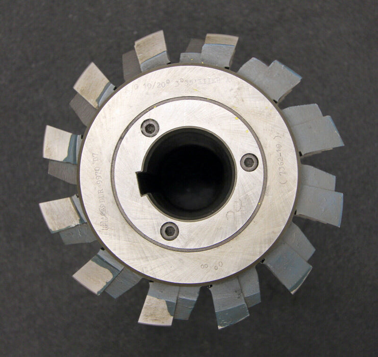 PWS Stollenwälzfräser involute spine hob m= 10mm BP III nach DIN3972 20° EGW LKN