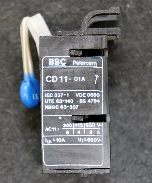 BBC PETERCEM Einstellbarer Hilfsschalter für BE 105 / BE370 Typ CD 11-01 A Ith=1