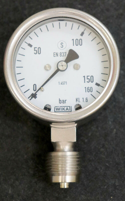 WIKA Präzisionsmanometer 0-160bar Anschluss R 1/2" Skalen- Ø 64mm - Klasse: 1,6