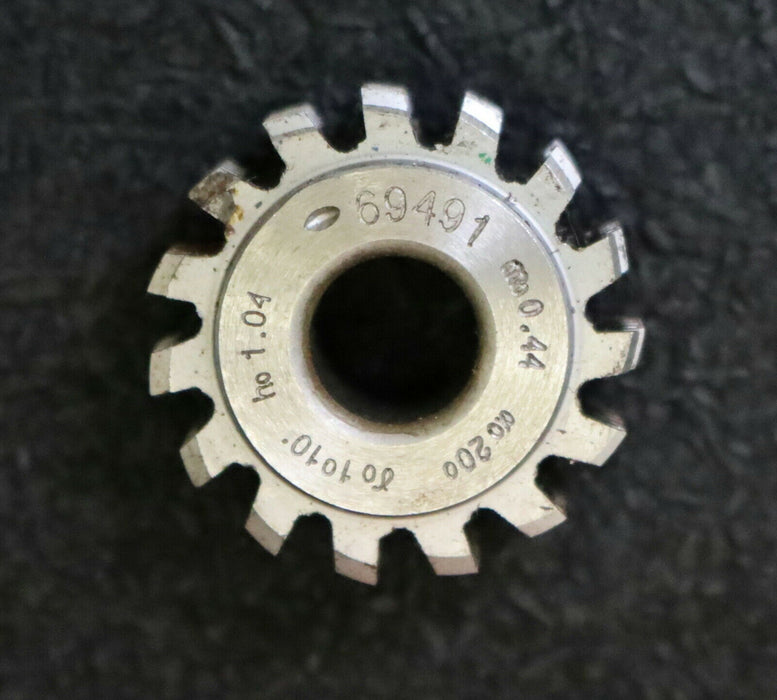 MIKRON Vollstahl-Wälzfräser No. 69491 m= 0,44 ho= 1,04 Abmessungen Ø24x10xØ8mm