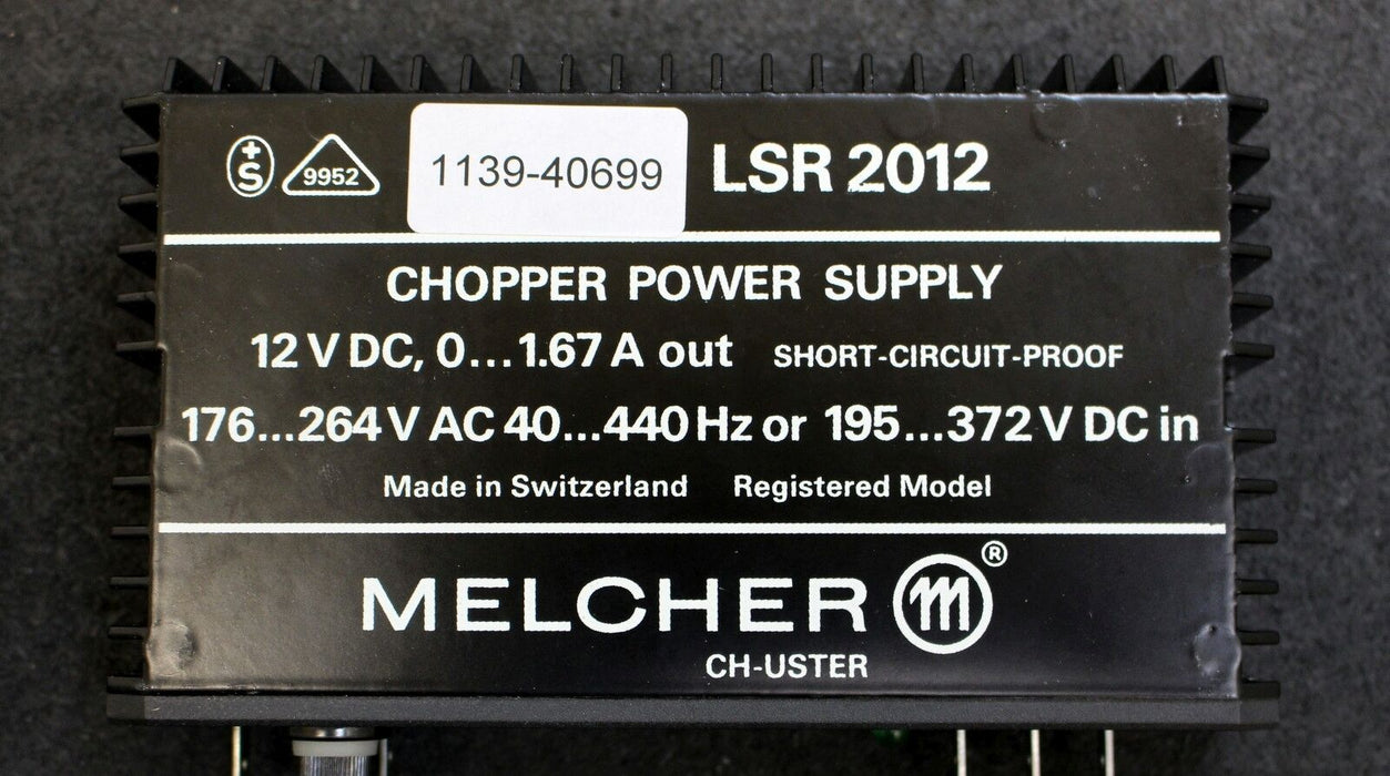 MELCHER Netzteil chopper power supply LSR 2012-7 12VDC, 0-1,67A out 176-264VAC 4