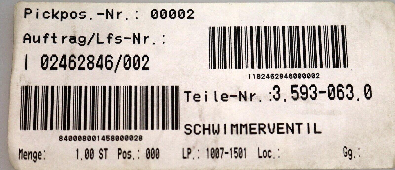 KÄRCHER Schwimmerventil 3.593-063.0 - unbenutzt