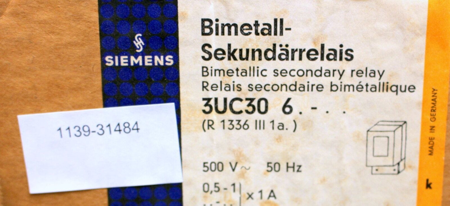 Thermisch verzögertes Überlastrelais 3UC3060-1C Einstellbereich a=0,5-1A b=5-10A