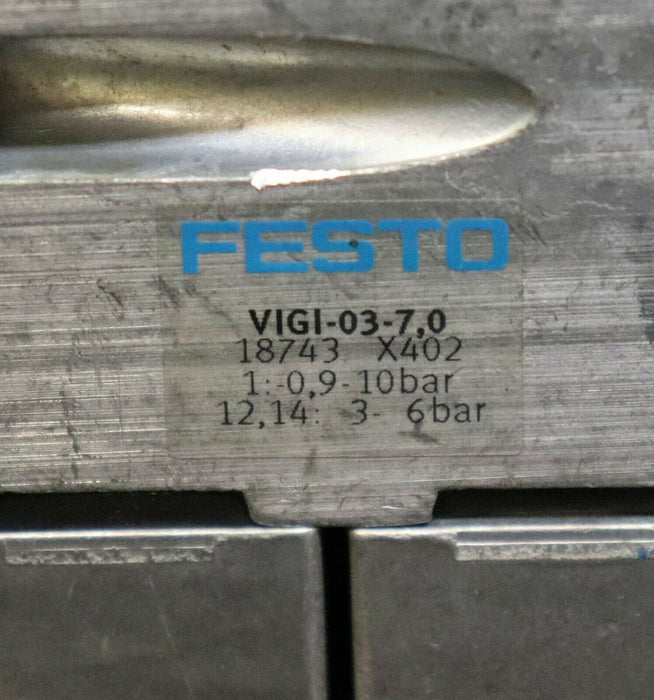 FESTO Anschlussblock + Endplatte VIGI-03-7,0 Nr. 18743  X402 I: 0,9-10bar 12,14: