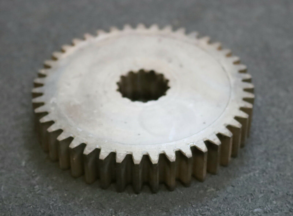 DEMAG Zahnrad Außenverzahnung Z=43 Breite 18mm m=2,25mm + Innenverzahnung Z=14