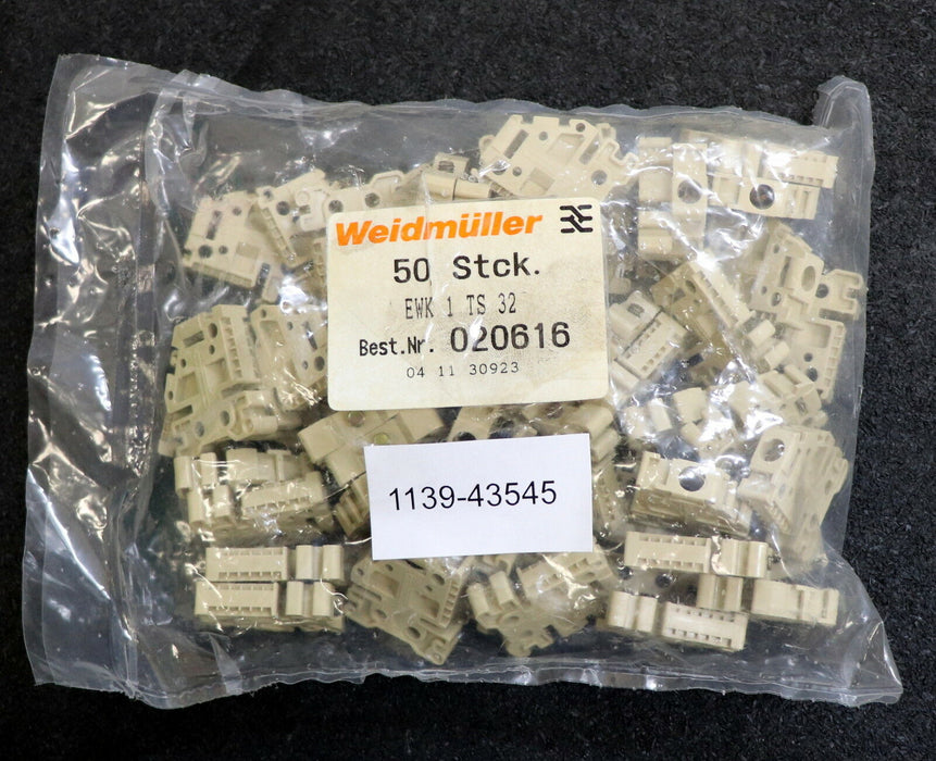 WEIDMÜLLER 50 Stück Endwinkel EWK 1 für Schiene TS 32 Beige Best-Nr. 0206160000