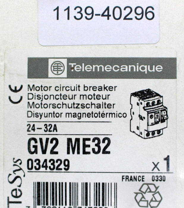 TELEMECANIQUE Motorschutzschalter GV2 ME32 24-32A Artikel.Nr. 034329
