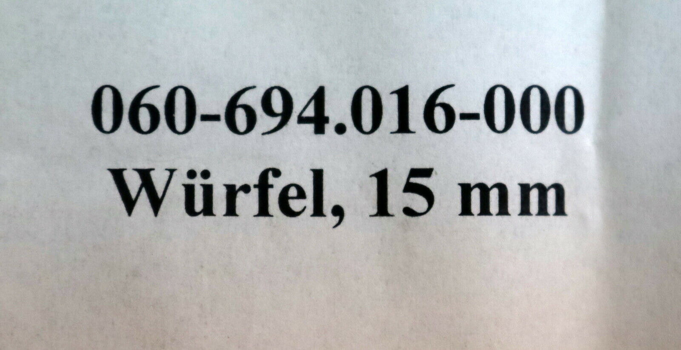 GOEKELER Würfel, 15mm 060-694.016-000 Edelstaht - unbenutzt