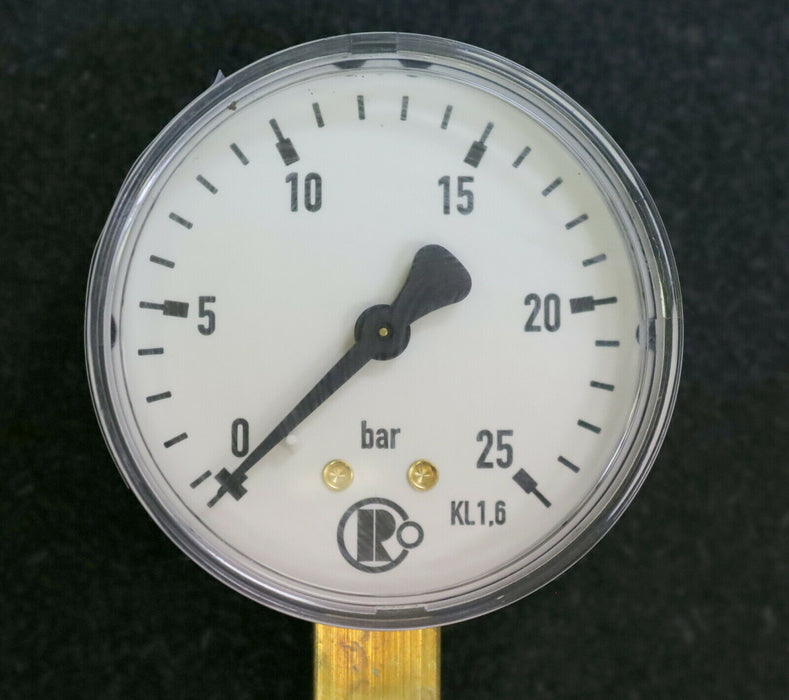 RIEGLER Manometer pressure gauge 0-25bar senkrecht Anschlussgewinde R1/4“
