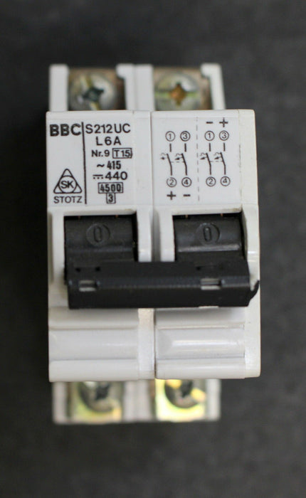 BBC Sicherungsautomat S212UC L6A circuit breaker 2-polig 1S + 1Ö