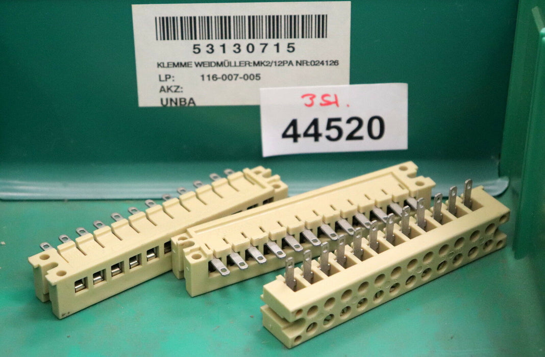 WEIDMÜLLER 3 Stück Klemme MK2/12 PA Nr. 024126 - unbenutzt 3 Stück