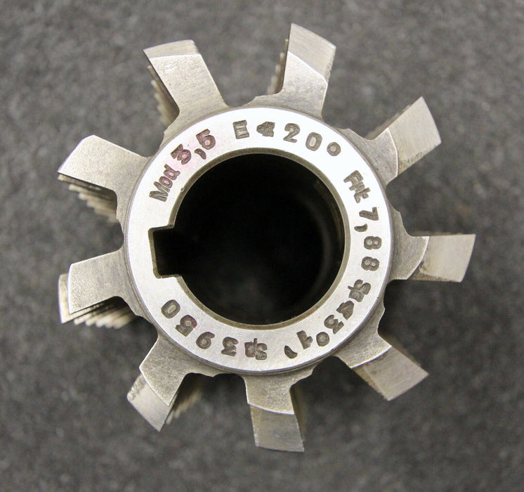 Vollstahlwälzfräser gear hob m= 3,5mm 20° EGW Ø75x80xØ27mm LKN Frästiefe= 7,88