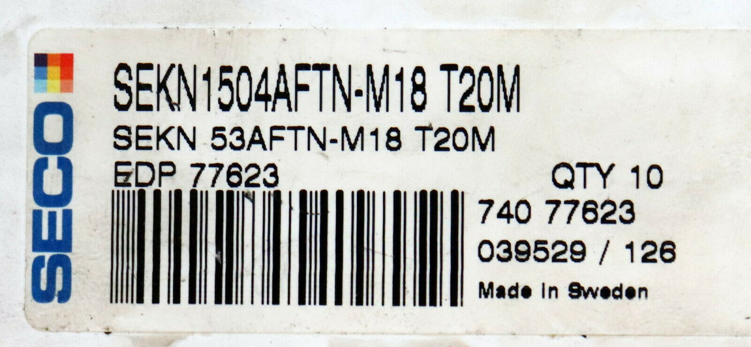 SECO 5 Stück Wendeplatten SECN1504AFTN-M18 T20M QTY10