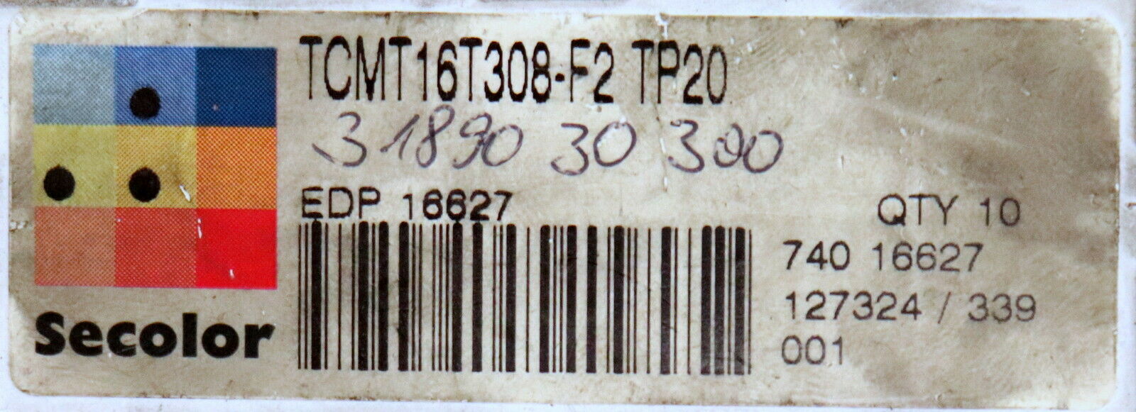 SECO 7 Stück Wendeplatten TCMT16T308-F2 TP20 QTY10
