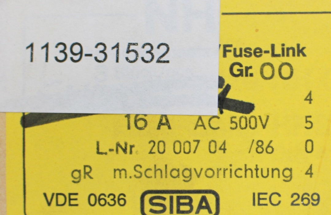 IBA NH-Sicherungseinsatz mit Messerkontakten - 2000704.16 - 16A - 500V - Gr. 00