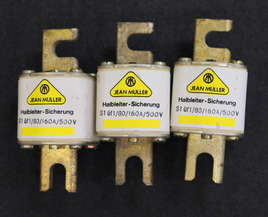 JEAN MÜLLER 3x NH-Sicherungseinsatz fuse-link S01üf1/80 160A Stichmaß 80mm