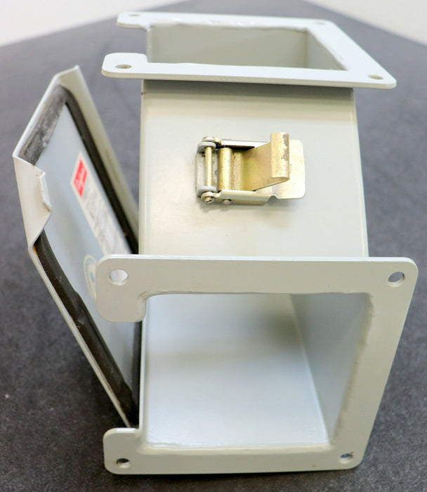 HOFFMAN Wireway, steel 90° Elbow Cat. No. F-44LE9A Type 12 Lay-In Top Opening 4"