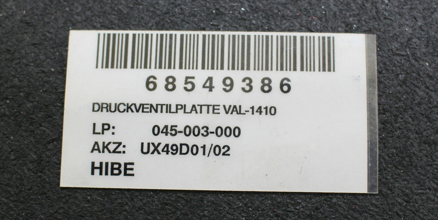 TRANE Druckventilplatte VAL1410 HVAC Valve part
