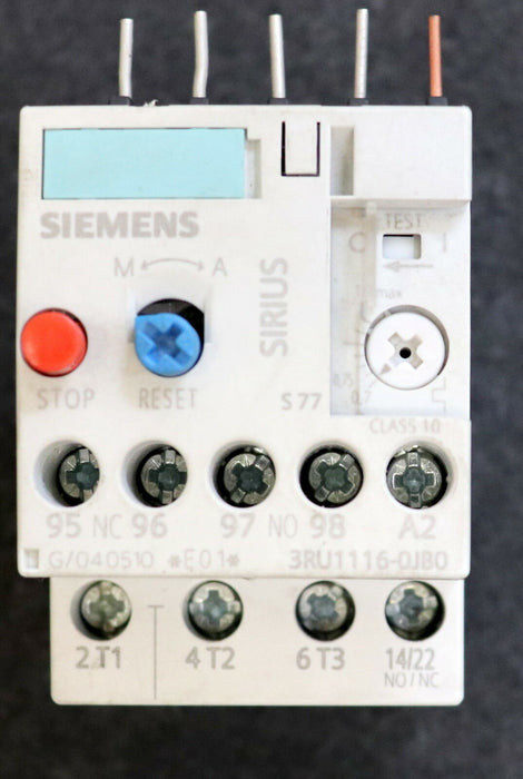 SIEMENS SIRIUS Thermisches Überlastrelais 3RU1116-0JB0 0,2-1A Ui=690VAC