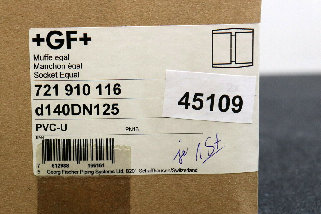 GF GEORG FISCHER PVC Muffe d140DN125 für Rohrd: 140mm Art.Nr. 721910116 PN16