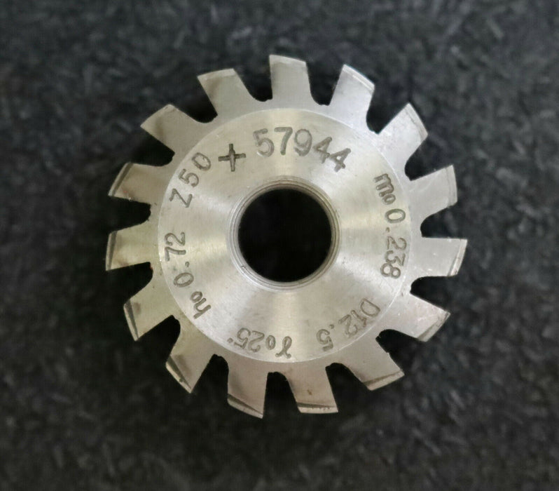 MIKRON Vollstahl-Wälzfräser No. 57944 m= 0,238 ho= 0,72 D12,5 Z50 - Ø32x10xØ8mm