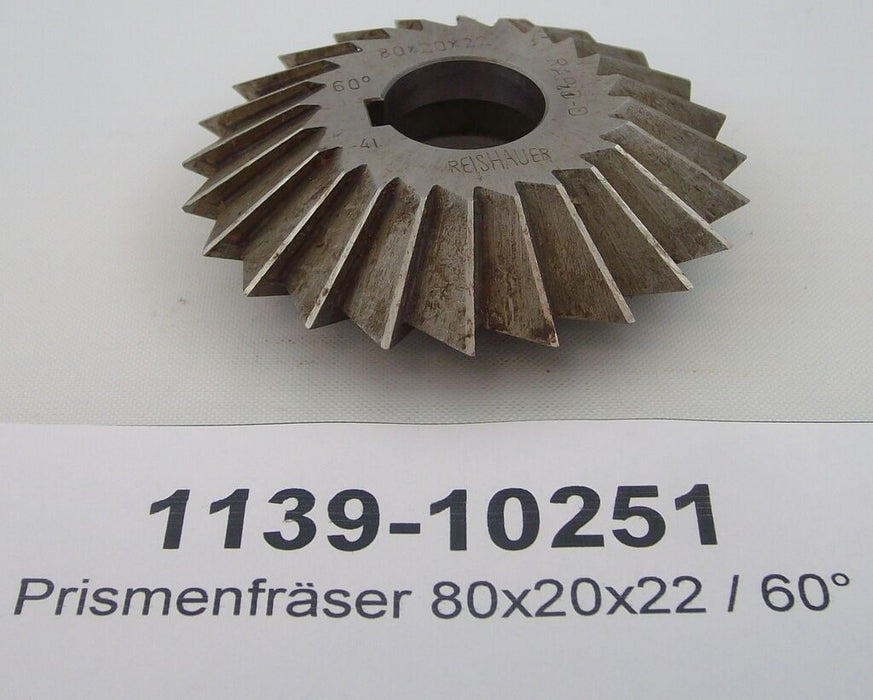 Prismenfräser Reishauer 80x20x22 / 60° Bohrungs-Ø: 78 mm/22 mm Schneidezahl: 23