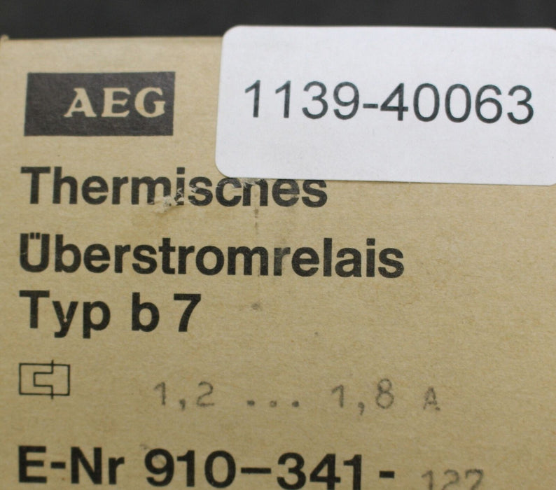 AEG Thermisches Überstromrelais b7 1,2-1,8A - 910-341-127 - 1 Stück