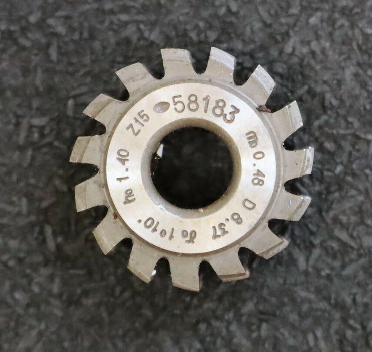 MIKRON Vollstahl-Wälzfräser No. 58183 m= 0,48 ho= 1,40 D8,37 Z15 - Ø24x10xØ8mm