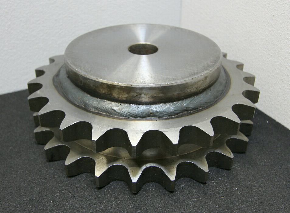 Zweifach-Kettenradscheibe mit einseitiger Nabe ZRS Teilung 1"x17,02mm Z= 23