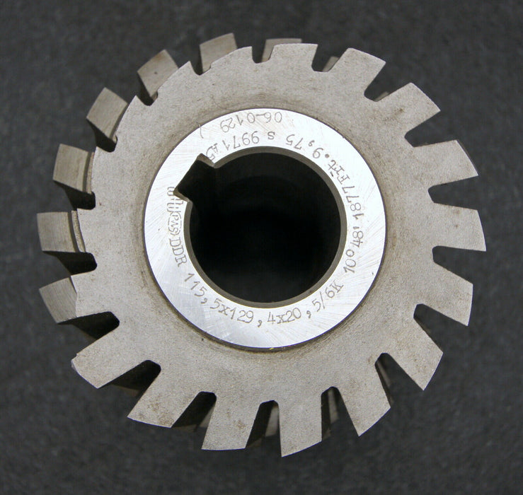 PWS Keilwellenwälzfräser spline hob 6 Keile 115,5x129,4x20,5 mit Höcker 1gg. Re