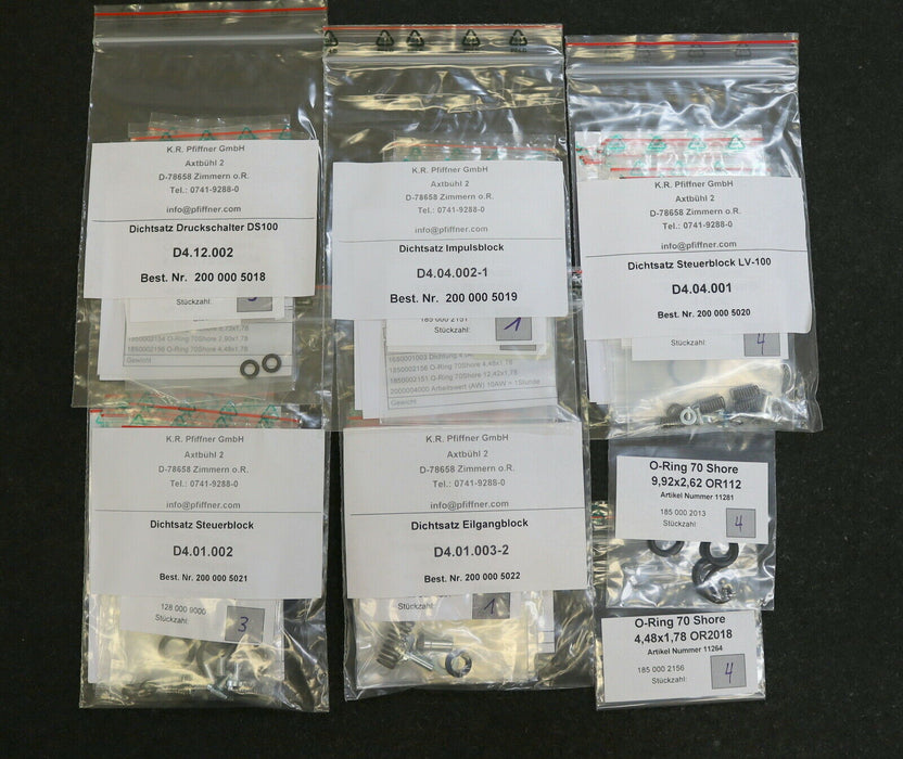 PFIFFNER Dichtsatz Ladeventil D4.04.003-1 Best.Nr. 2000005017 unbenutzt in OVP