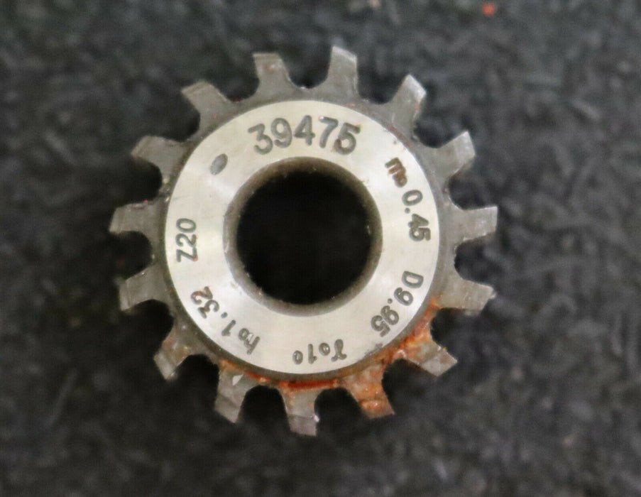 MIKRON Vollstahl-Wälzfräser No. 39475 m= 0,45 ho= 1,32 D9,95 Z20 - Ø24x10xØ8mm
